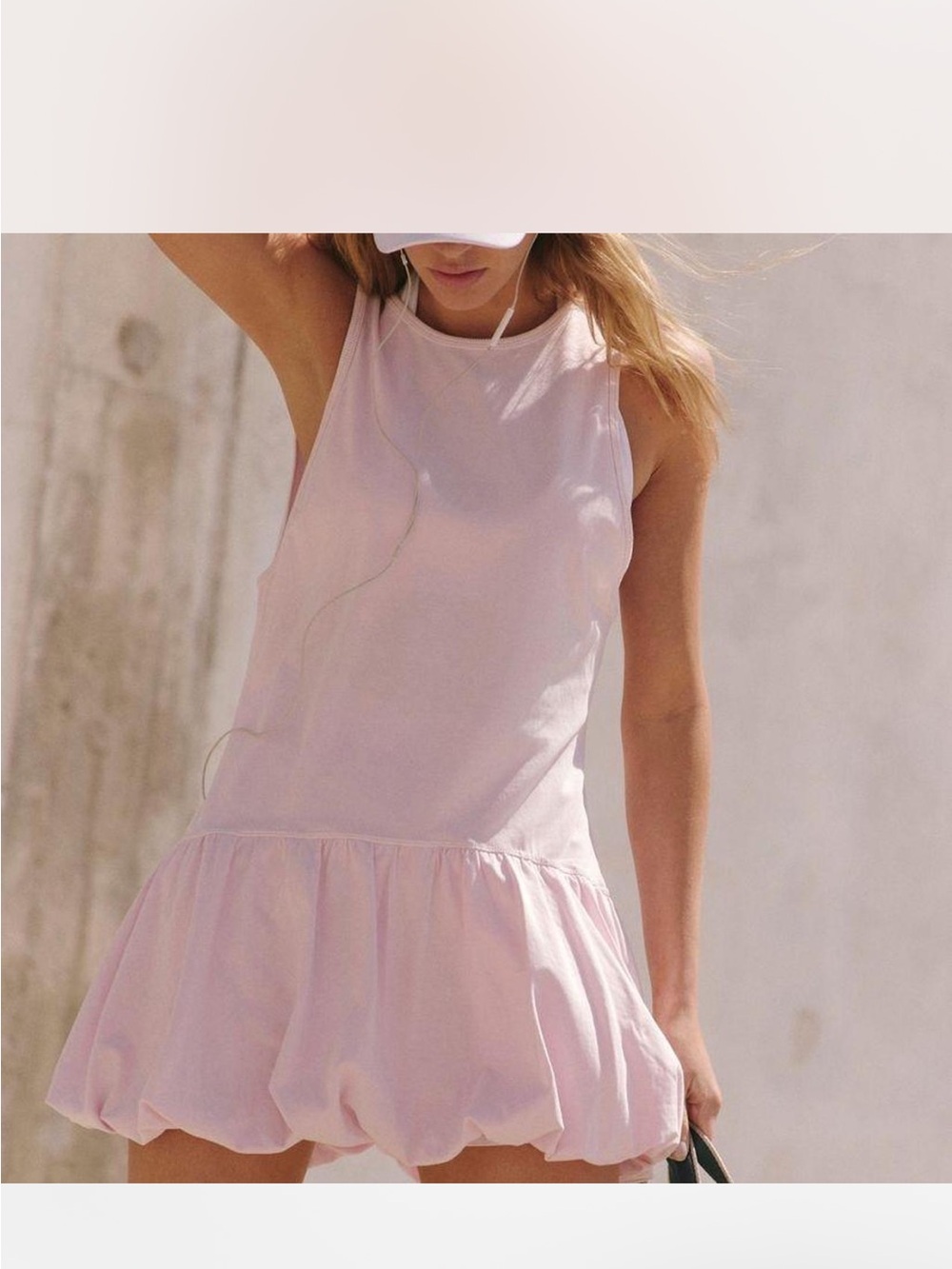 We The Free Pale Pink V-Back Babydoll Mini Dress - Picture 2 of 7